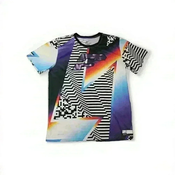 NIKE Dri-Fit HYPERDUNK Men's Short Sleeve T-Shirt 811128-100 Size L 4437 - Picture 1 of 9